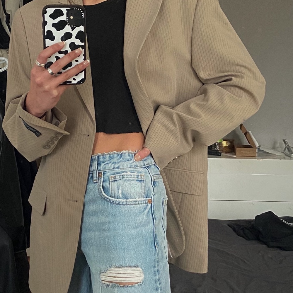 Vintage oversized beige blazer